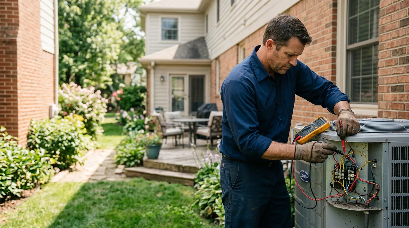 HVAC technician working near Utica, IL